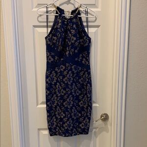 Elegant Blue Floral Dress